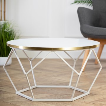 Kohvilaud DIAMOND 40x70 cm kuldne/valge