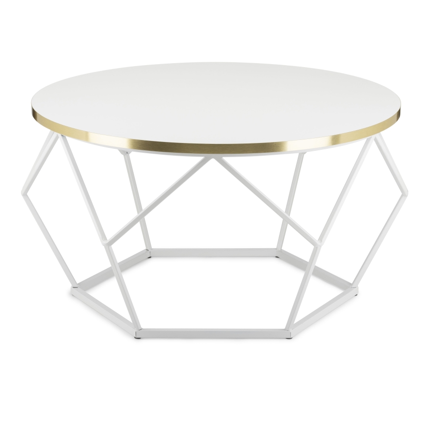 Kohvilaud DIAMOND 40x70 cm kuldne/valge