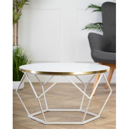 Kohvilaud DIAMOND 40x70 cm kuldne/valge