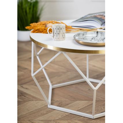 Kohvilaud DIAMOND 40x70 cm kuldne/valge