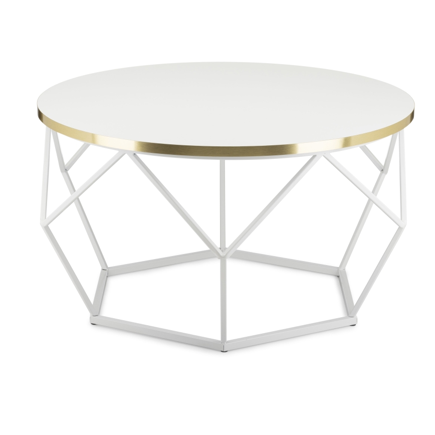 Kohvilaud DIAMOND 40x70 cm kuldne/valge