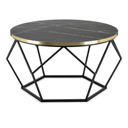 Kohvilaud DIAMOND 40x70 cm must/kuldne