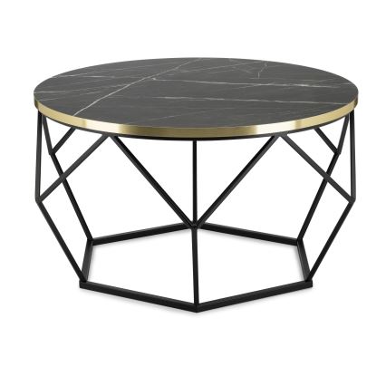 Kohvilaud DIAMOND 40x70 cm must/kuldne