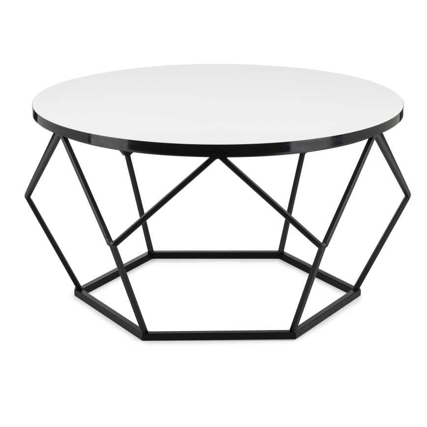 Kohvilaud DIAMOND 40x70 cm valge/must