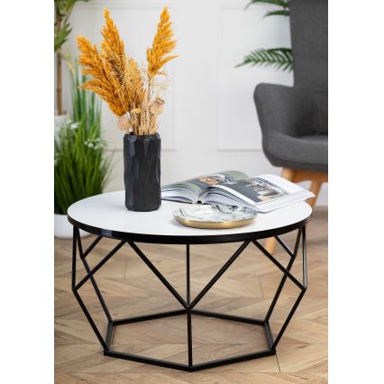 Kohvilaud DIAMOND 40x70 cm valge/must