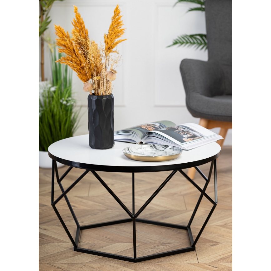 Kohvilaud DIAMOND 40x70 cm valge/must