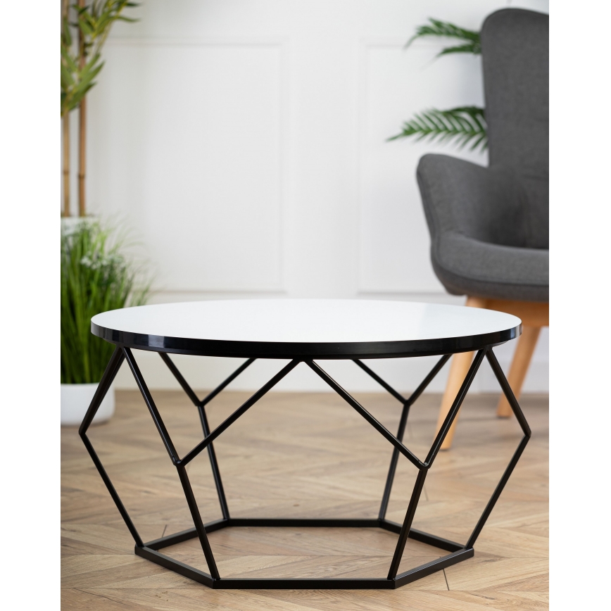 Kohvilaud DIAMOND 40x70 cm valge/must