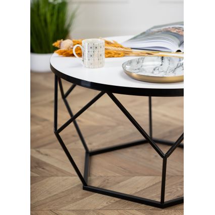 Kohvilaud DIAMOND 40x70 cm valge/must