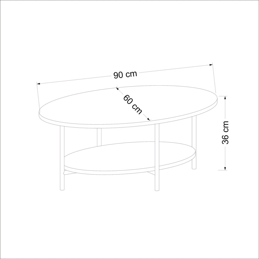 Kohvilaud ELIS 36x90 cm tamm/valge