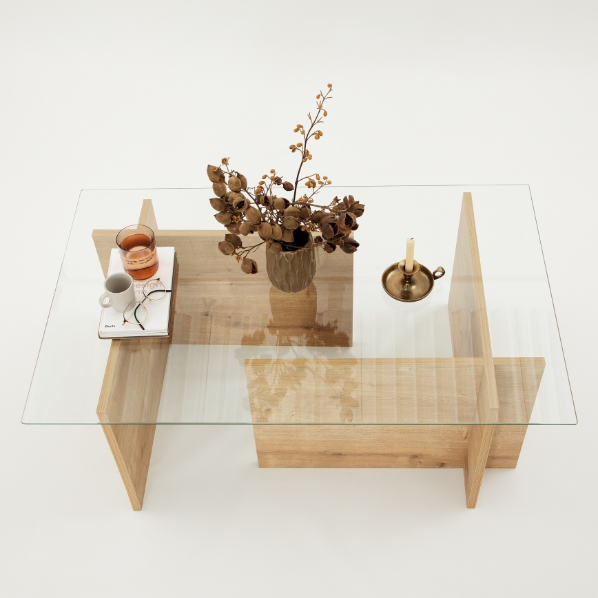 Kohvilaud ESCAPE 40x105 cm pruun/läbipaistev