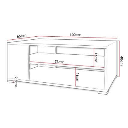 Kohvilaud GIMREN 40x100 cm valge