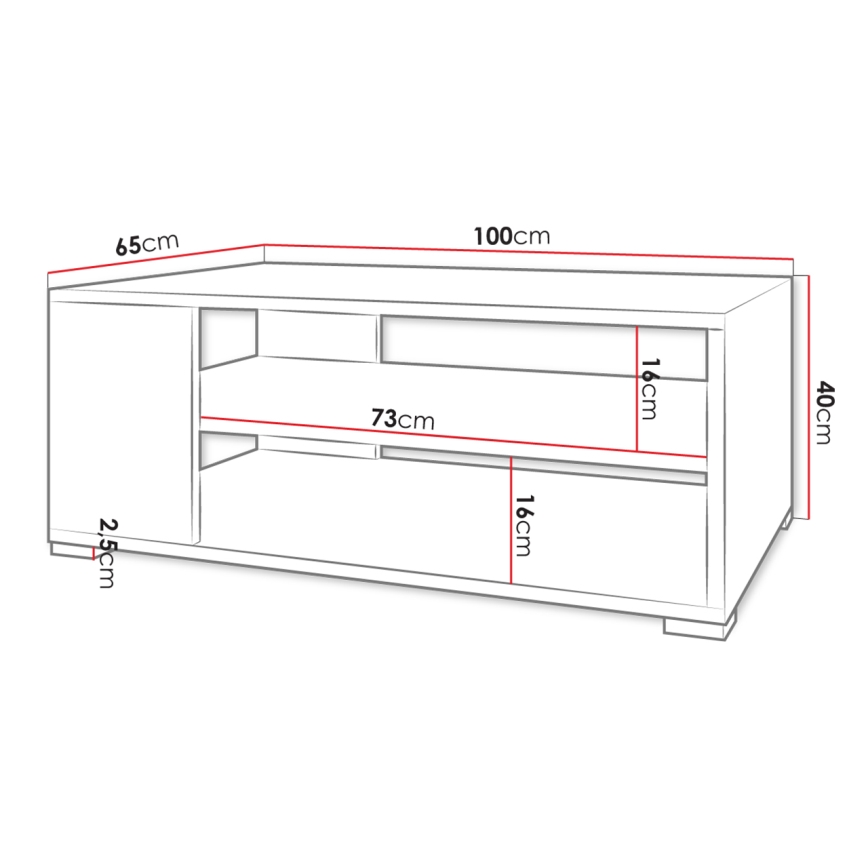 Kohvilaud GIMREN 40x100 cm valge