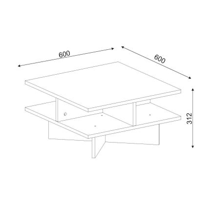 Kohvilaud HAMTON 31,2x60 cm pruun/valge