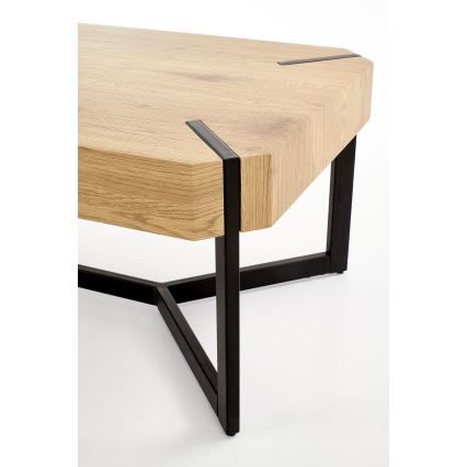 Kohvilaud LAVIDA 43 x 110 cm, kuldne tamm/must