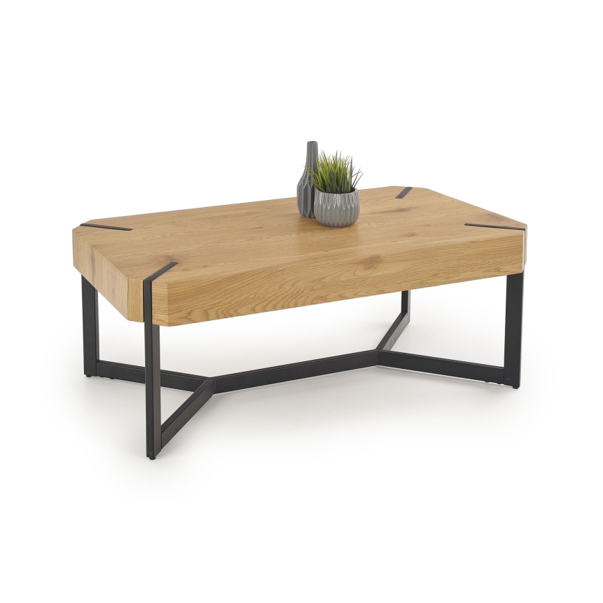 Kohvilaud LAVIDA 43x110 cm kuldne tamm/must