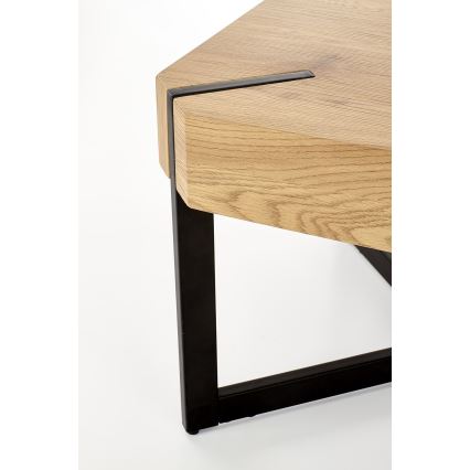 Kohvilaud LAVIDA 43x110 cm kuldne tamm/must