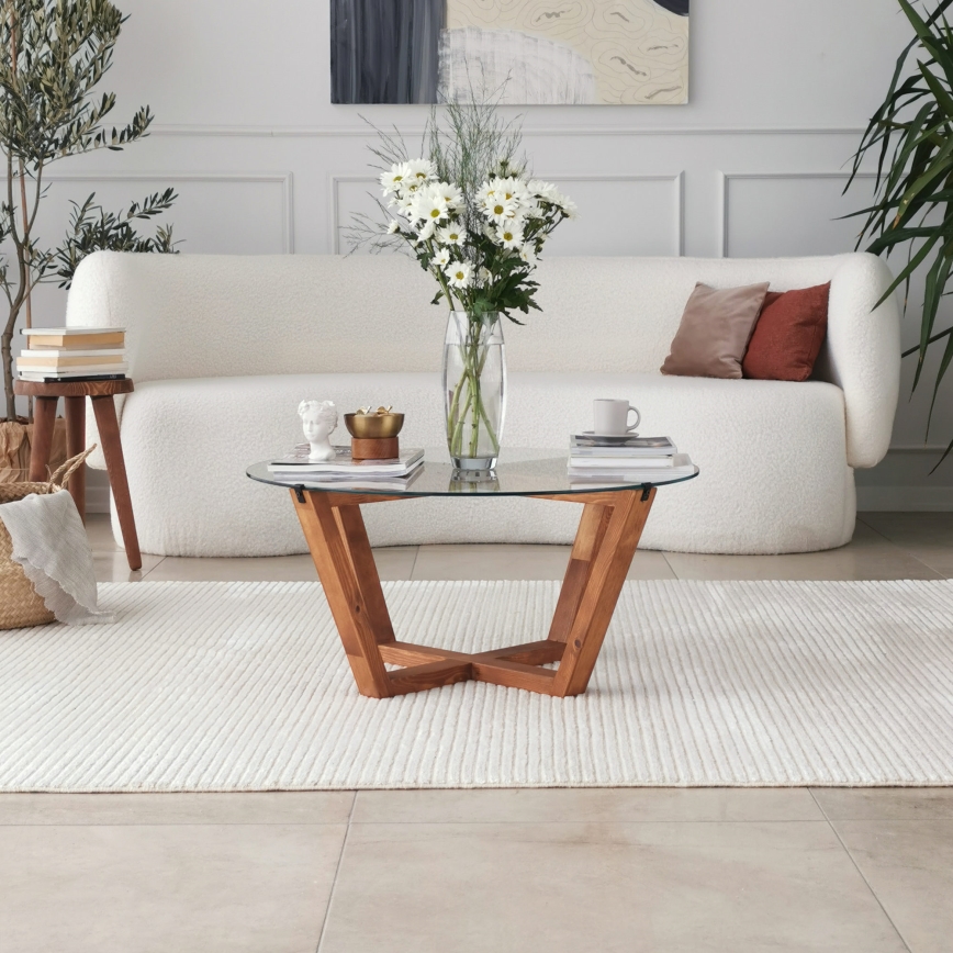 Kohvilaud LOTUS 35x75 cm pruun/läbipaistev