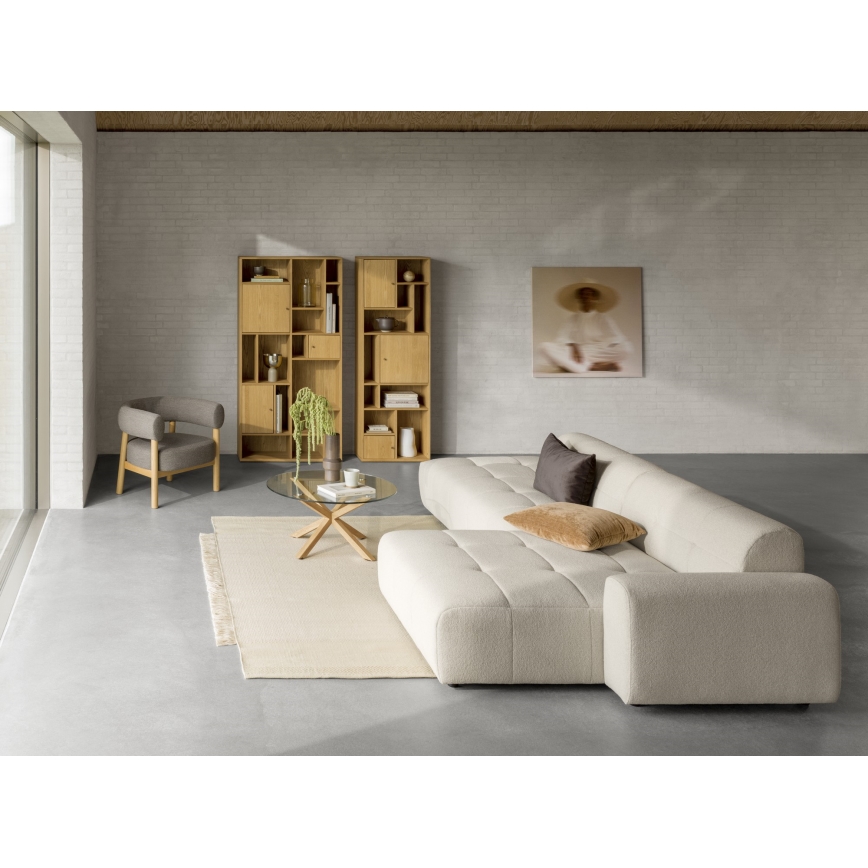 Kohvilaud LUCA 82 cm läbipaistev/tamm