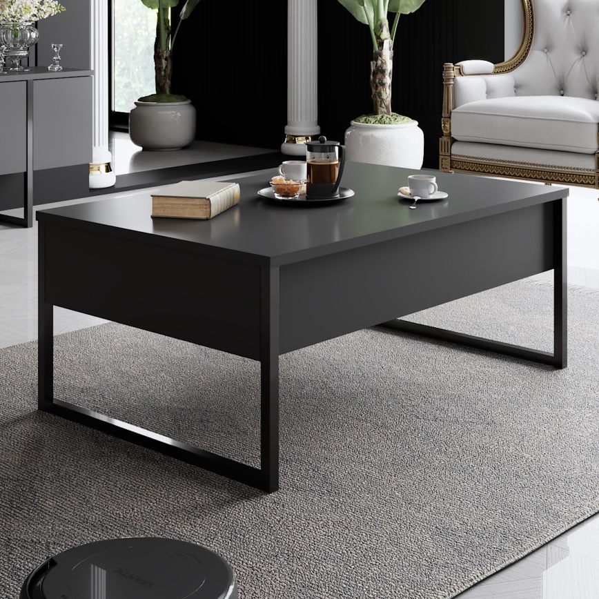 Kohvilaud LUXE 40x90 cm antratsiit/must