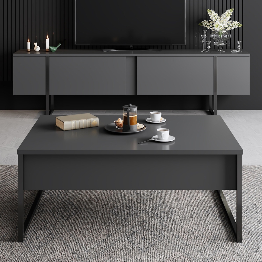 Kohvilaud LUXE 40x90 cm antratsiit/must