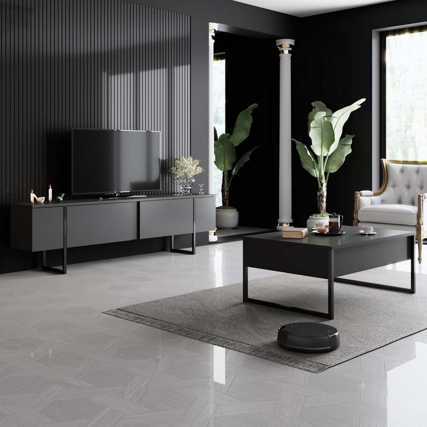 Kohvilaud LUXE 40x90 cm antratsiit/must