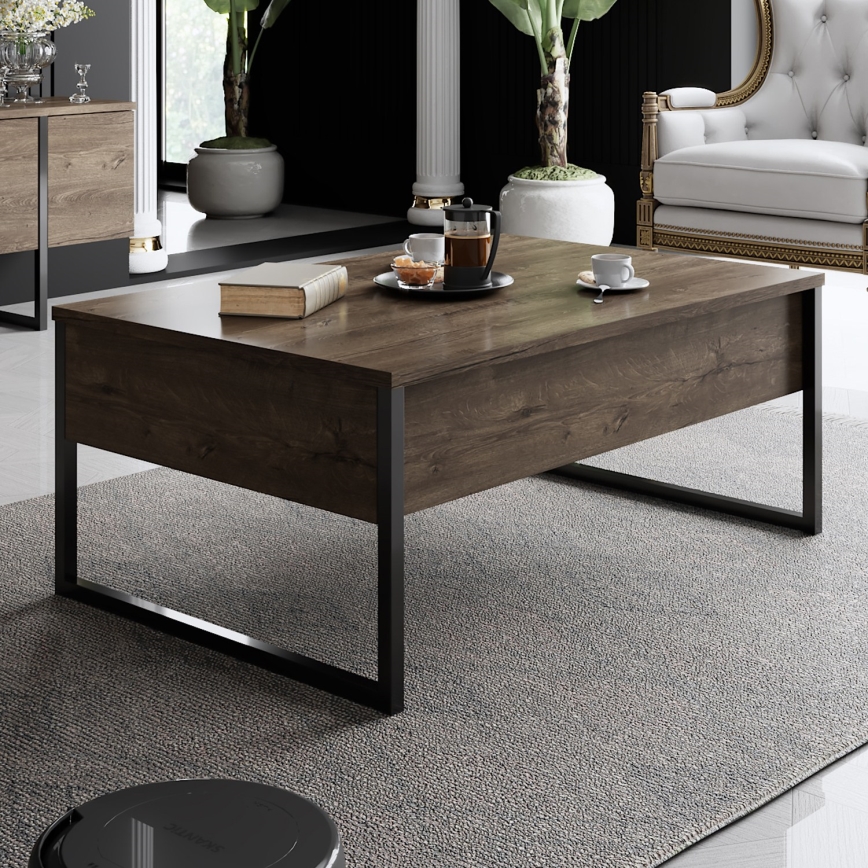 Kohvilaud LUXE 40x90 cm pähkel/must