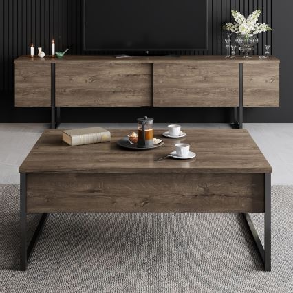 Kohvilaud LUXE 40x90 cm pähkel/must