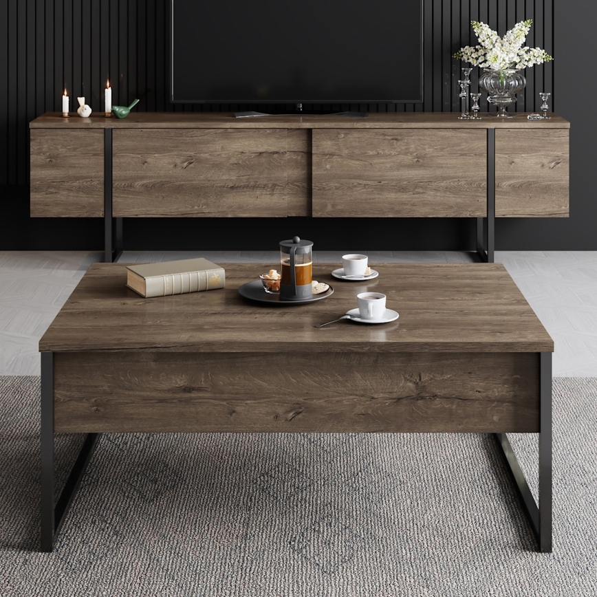 Kohvilaud LUXE 40x90 cm pähkel/must