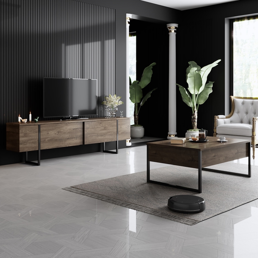 Kohvilaud LUXE 40x90 cm pähkel/must