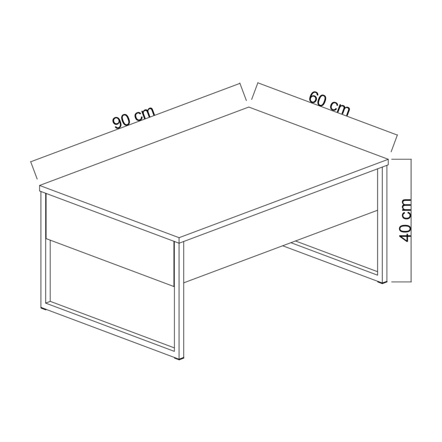 Kohvilaud LUXE 40x90 cm pähkel/must