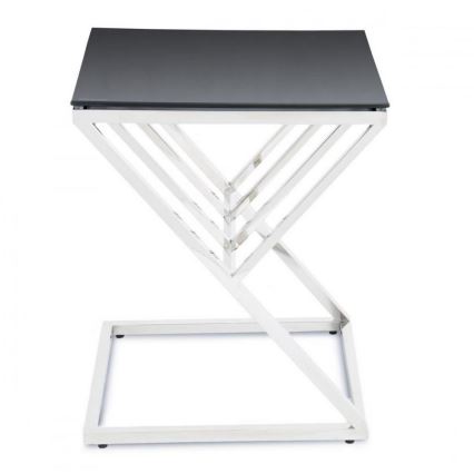 Kohvilaud OBLIC 40x45 cm läikiv kroom/must