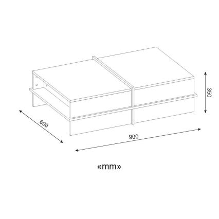 Kohvilaud PLUS 35x90 cm pruun/valge