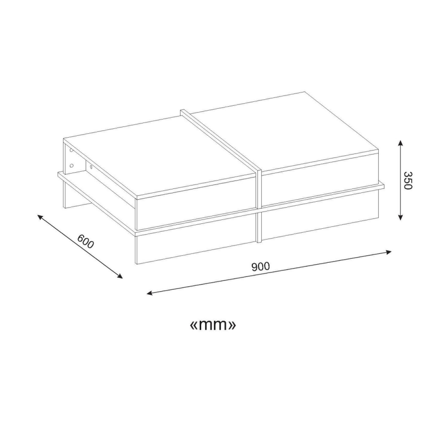 Kohvilaud PLUS 35x90 cm pruun/valge