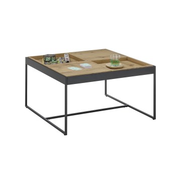 Kohvilaud PULSE 83x83 cm tamm/must