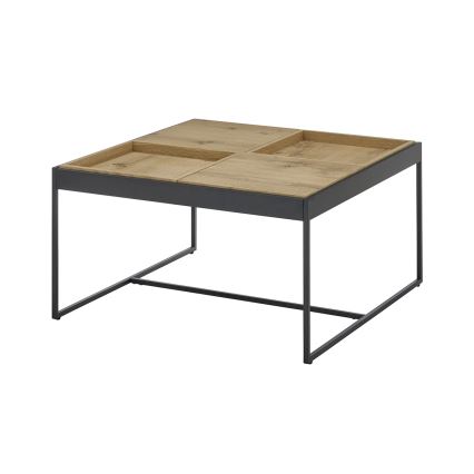 Kohvilaud PULSE 83x83 cm tamm/must