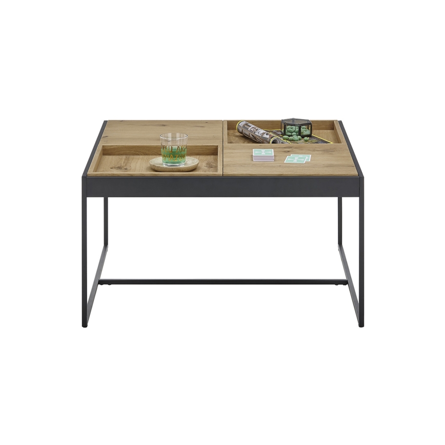 Kohvilaud PULSE 83x83 cm tamm/must