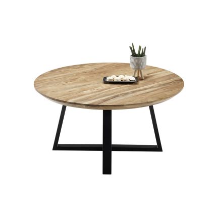Kohvilaud RIVA Ø 90 cm akasia/must