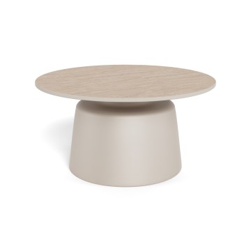 Kohvilaud SANTORINI läbimõõt 70 cm beež/hall/keraamika
