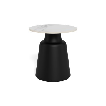 Kohvilaud SANTORINI Ø 45 cm valge/must/keraamika