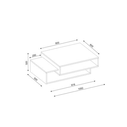 Kohvilaud TAB 32x105 cm beež/valge