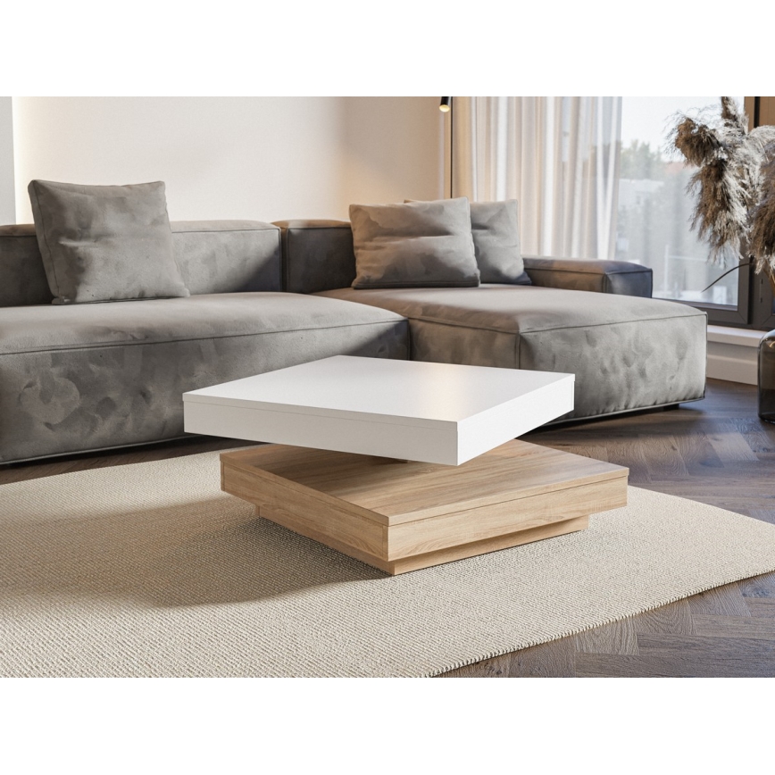 Kohvilaud TIMO valge/sonoma tamm