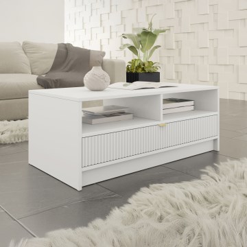 Kohvilaud TIRENO 40x100 cm valge