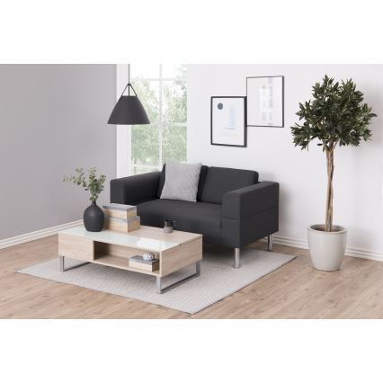 Kohvilaud tõstetava lauaplaadiga ENZO 110x60 cm valge/sonoma tamm