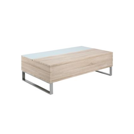Kohvilaud tõstetava lauaplaadiga ENZO 110x60 cm valge/sonoma tamm