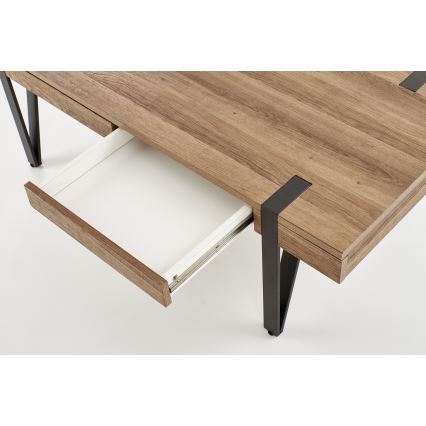 Kohvilaud TULUZA 41x120 cm kuldne pähkel/must