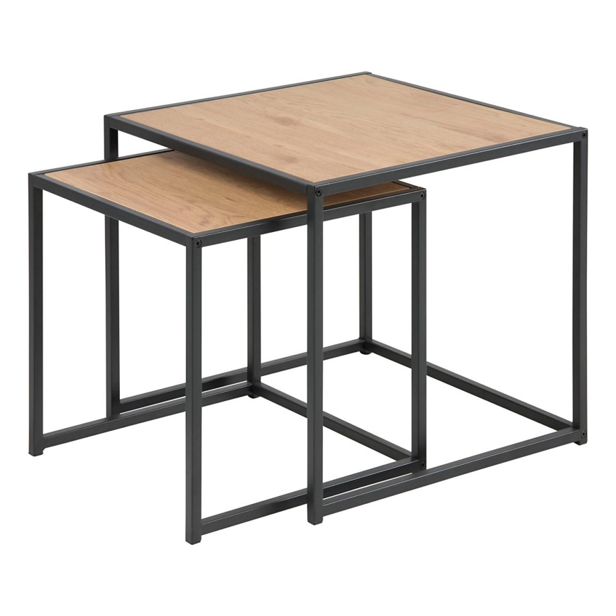 Kohvilaudade komplekt SARON 2 tk tamm/must
