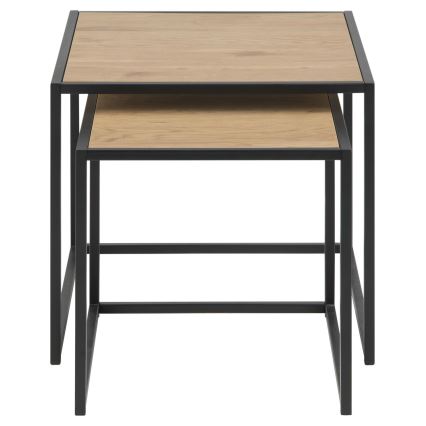 Kohvilaudade komplekt SARON 2 tk tamm/must