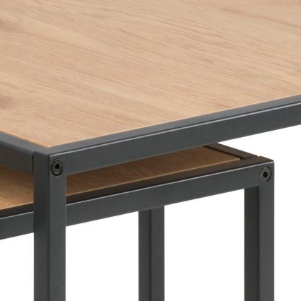 Kohvilaudade komplekt SARON 2 tk tamm/must
