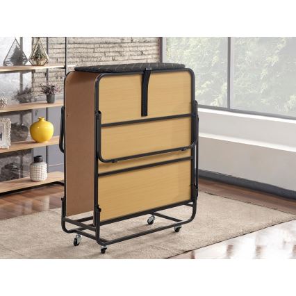 Kokkupandav metallist üheinimese voodi koos madratsiga HERON 90x204 cm, valge