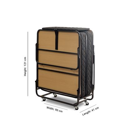 Kokkupandav metallist üheinimese voodi koos madratsiga HERON 90x204 cm, valge